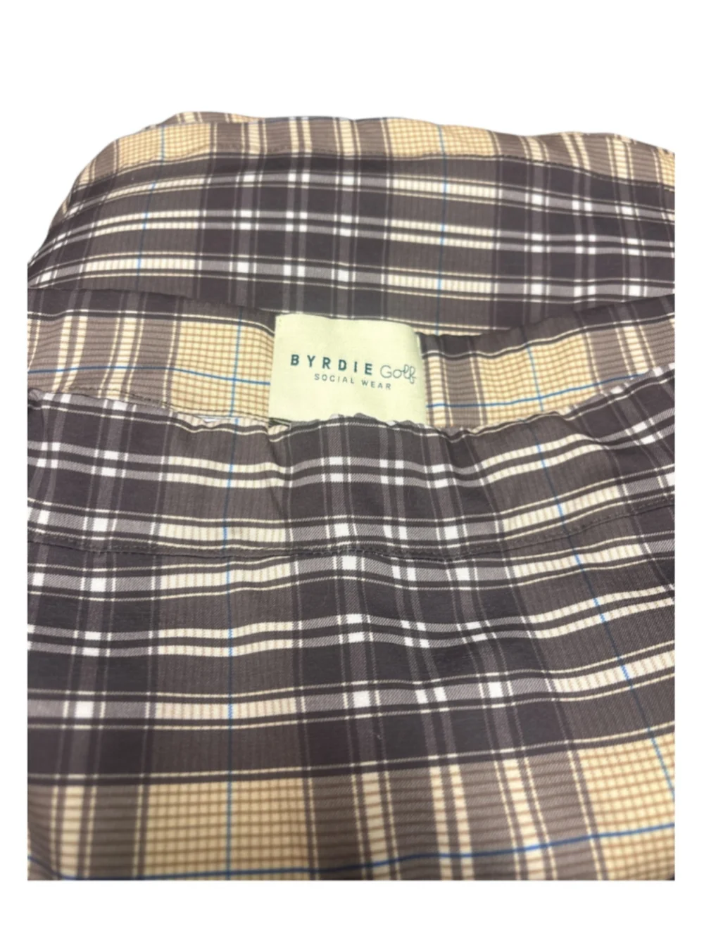 Plaid Mini Golf Skirt Size M Beige Brown